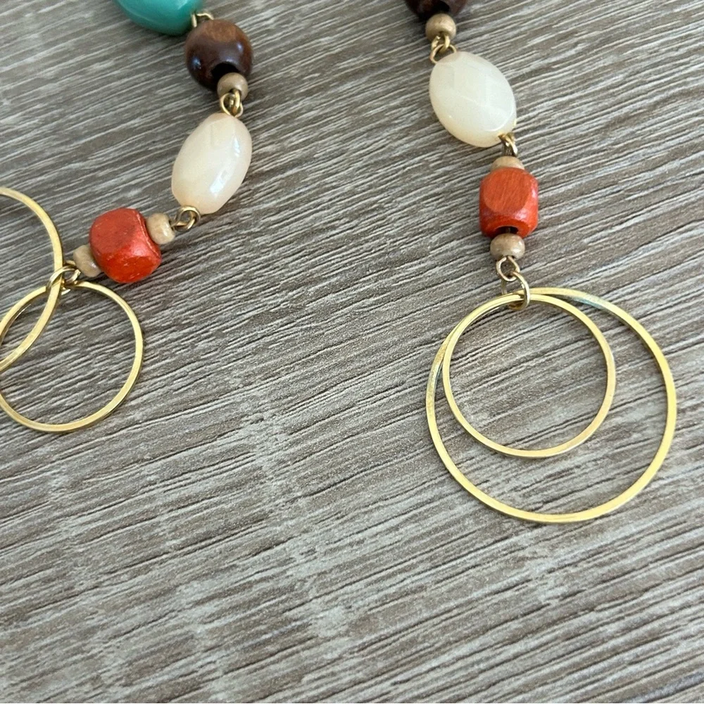 Multi Stone Drop Statement Earrings - Picture 11 of 11